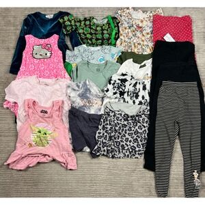 Lot of 18 Girls Size 6 Clothing Cat & Jack Carters Bundle Dresses Leggings Tops